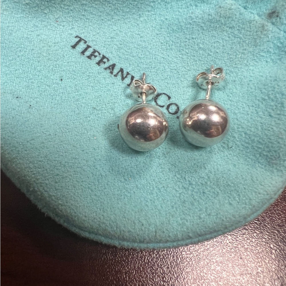 Tiffany & Co. Hardware Ball Earrings Sterling Silver 8mm